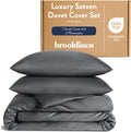 Luxury Sateen Duvet Cover King/Cali King Slate Grey - 480 TC