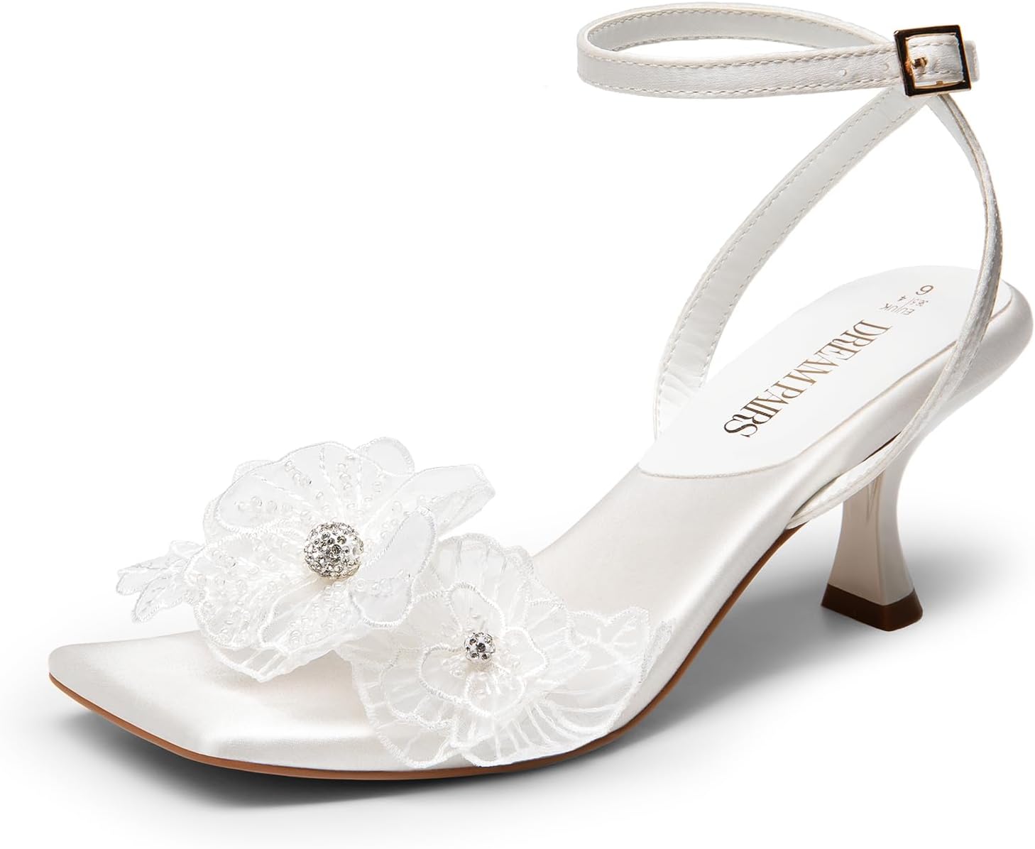 DREAM PAIRS Women's Flower Wedding Heels for Elegant Occasions