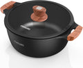 Nonstick Stock Pot 6.5 Qt Ceramic Casserole - Lightweight, Even Heat