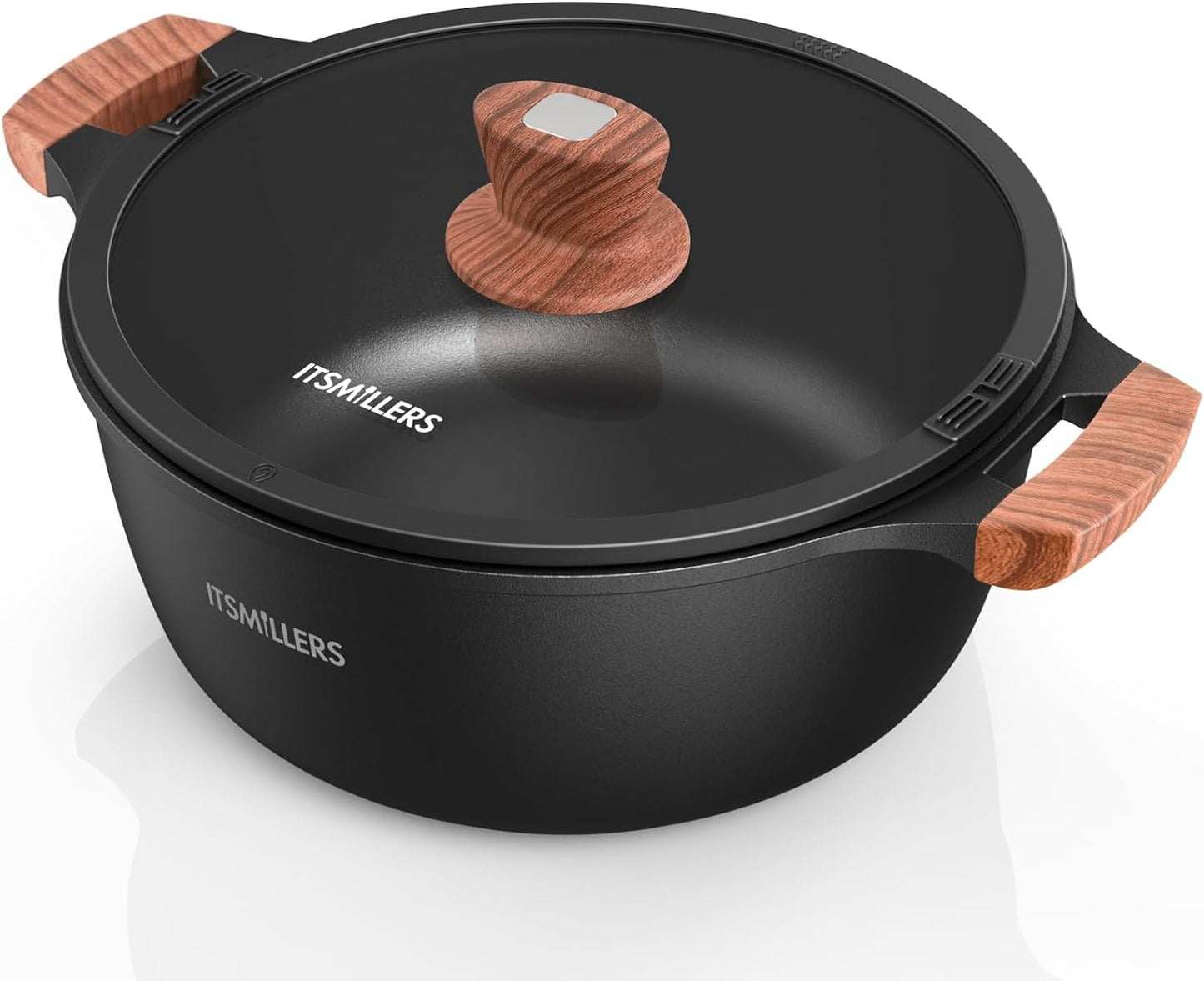 Nonstick Stock Pot with Pour Spout Lid for Easy Cooking