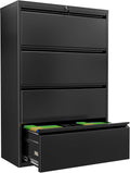INTERGREAT 4 Drawer Lateral File Cabinet - Deep Metal Filing Cabinet