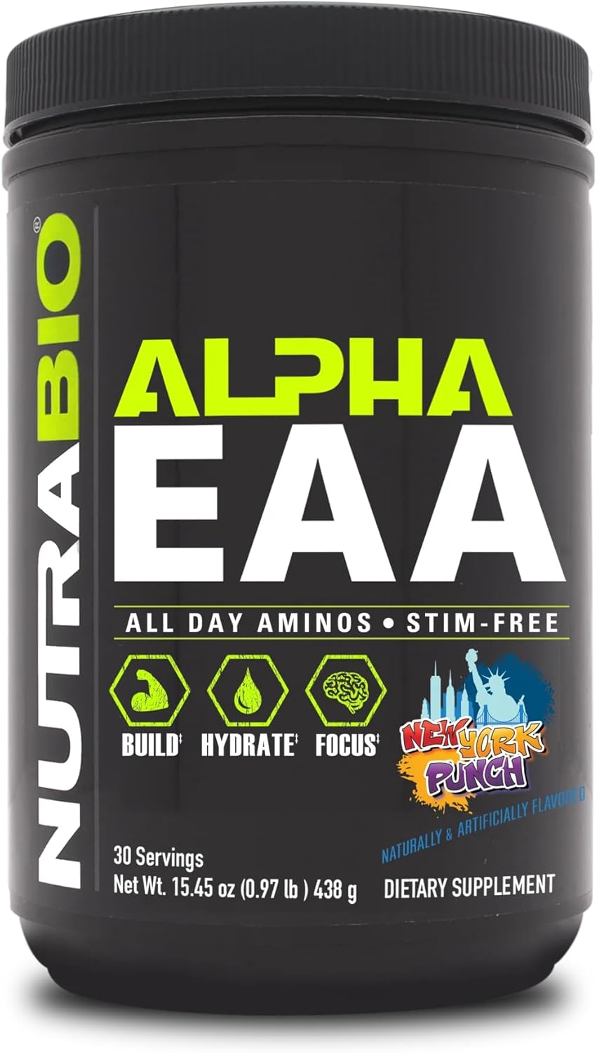 NutraBio Alpha EAA Powder for Muscle Growth and Hydration