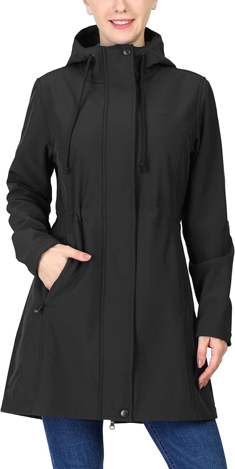 33,000ft Women's Softshell Long Jacket: Warm and Windproof