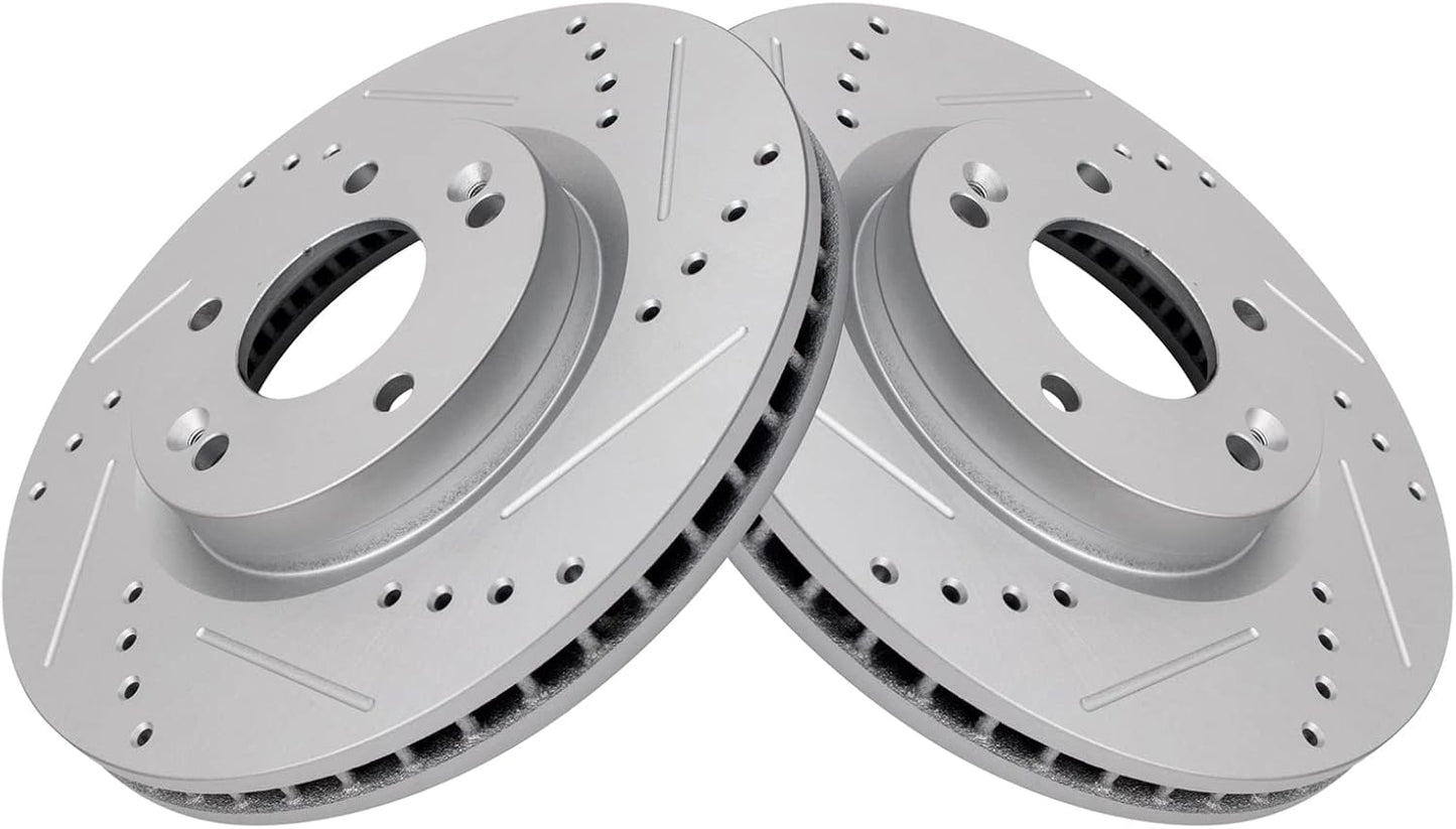 TRQ Front Performance Brake Rotors Set for Hyundai Santa Fe