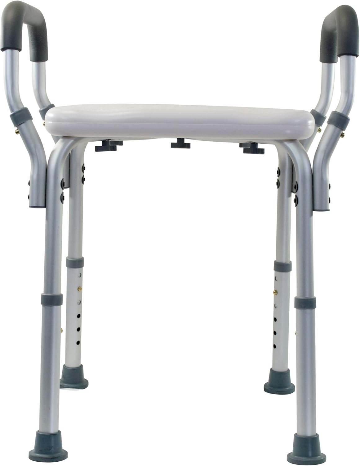 Height Adjustable Shower Bench with Padded Arms for Comfort