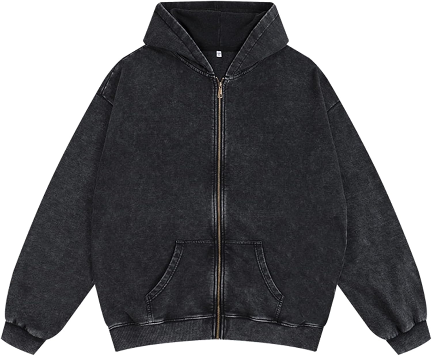 Oversized Vintage Cotton Jacket for Women - Grunge Zip Up Hoodie