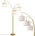 Modern Arc Floor Lamp with Hanging Drum Shade for Living Room