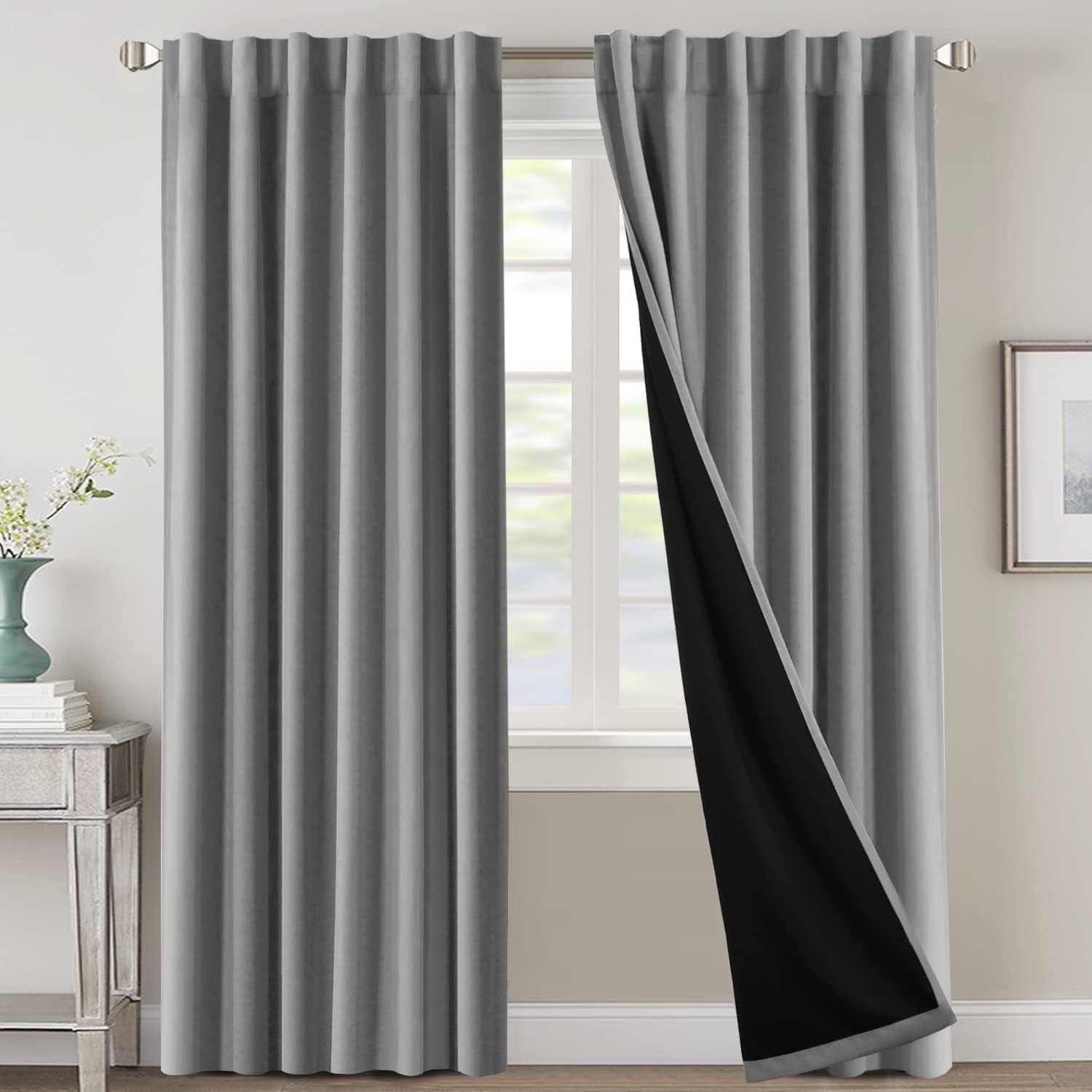 H.VERSAILTEX 100% Blackout Curtains for Full Room Darkening
