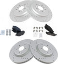 TRQ Ceramic Brake Pad & Performance Rotor Kit Compatible with Explorer