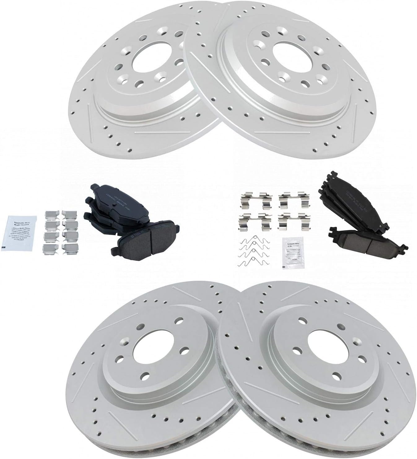 TRQ Ceramic Brake Pad & Performance Rotor Kit for Explorer Taurus