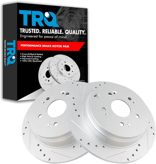 TRQ Rear Performance Brake Rotors Set for Acura RDX & Honda CR-V
