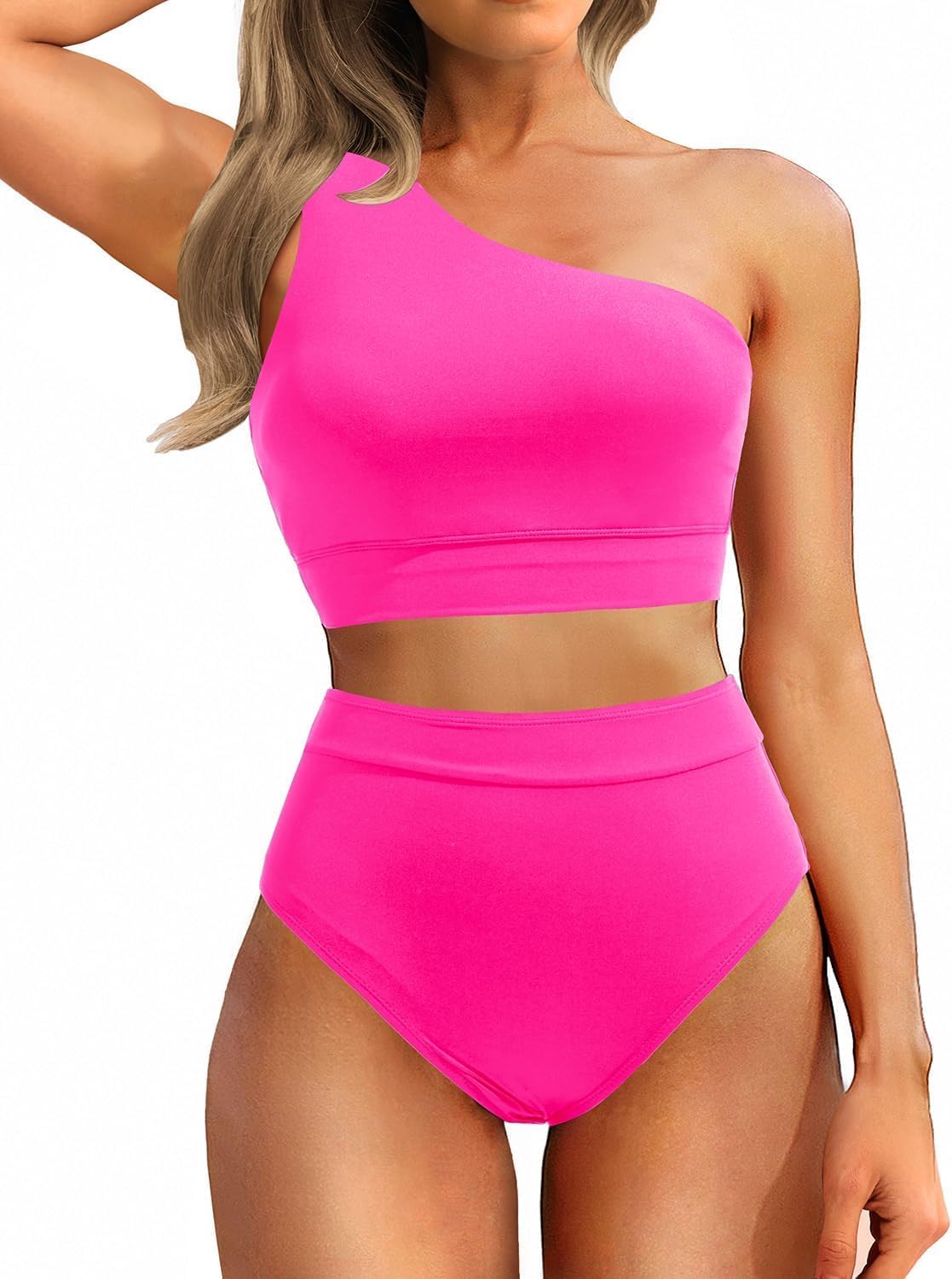 Holipick Women One Shoulder High Waisted Bikini Sets for Summer