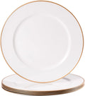 Set of 6 White & Gold Charger Plates - Wedding Table Decor