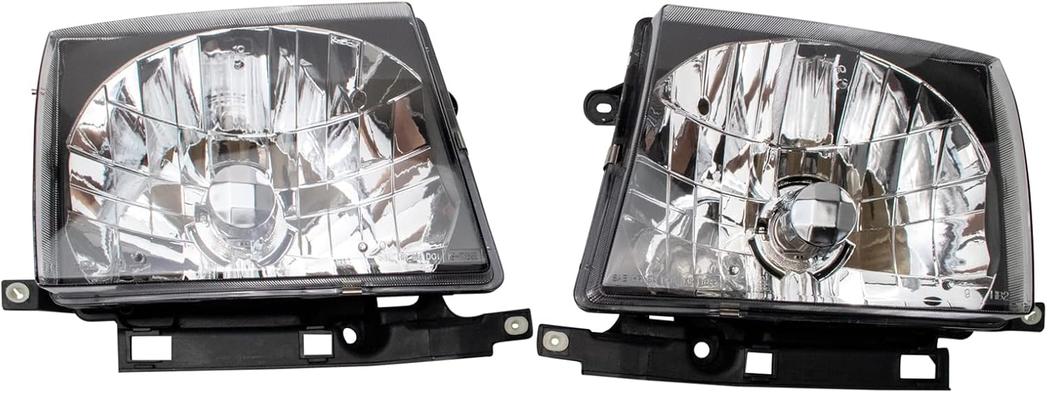 TRQ 2 Piece Headlight Assembly Set for Toyota Tacoma 1997-2000