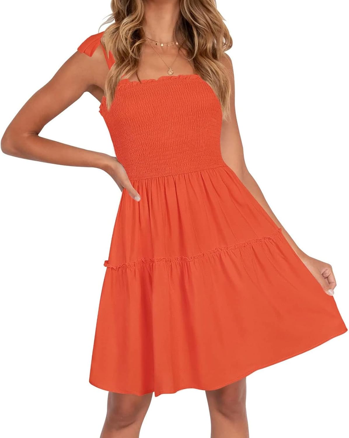 ZESICA Women's Summer Spaghetti Strap Mini Dress for 2025