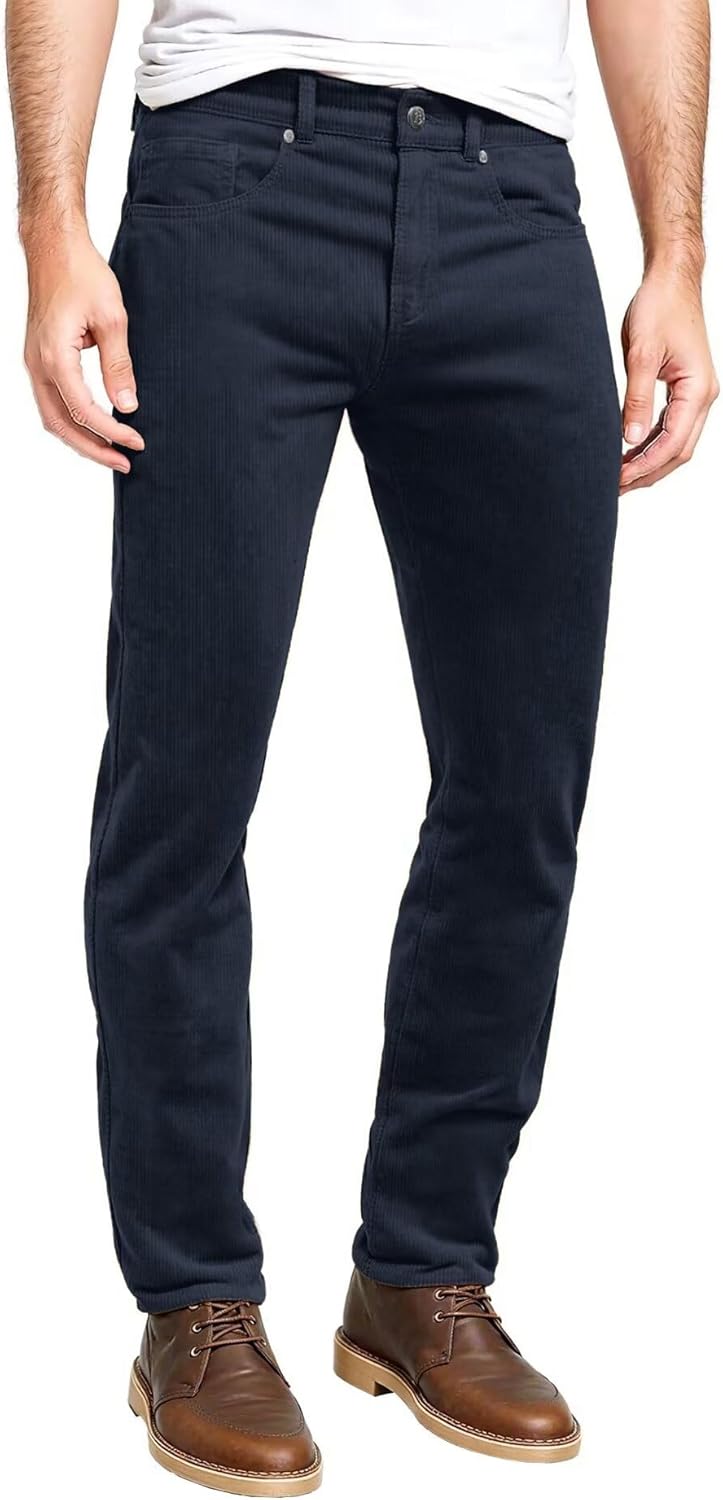 ETHANOL Men's Slim Stretchy Casual Corduroy Pant for Comfort