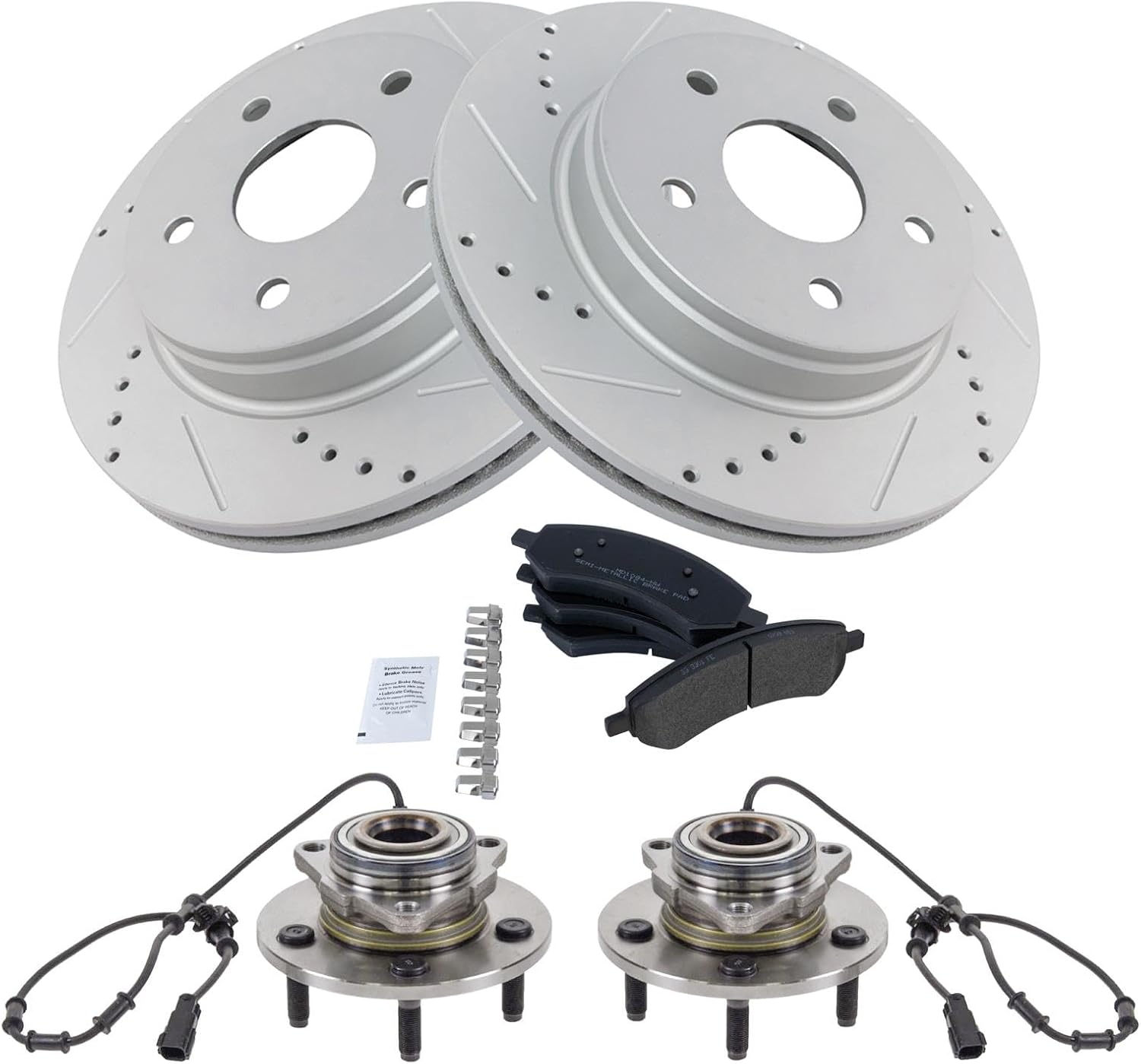 TRQ Front Brake Pad & Rotor Kit for 2006 Dodge Ram 1500