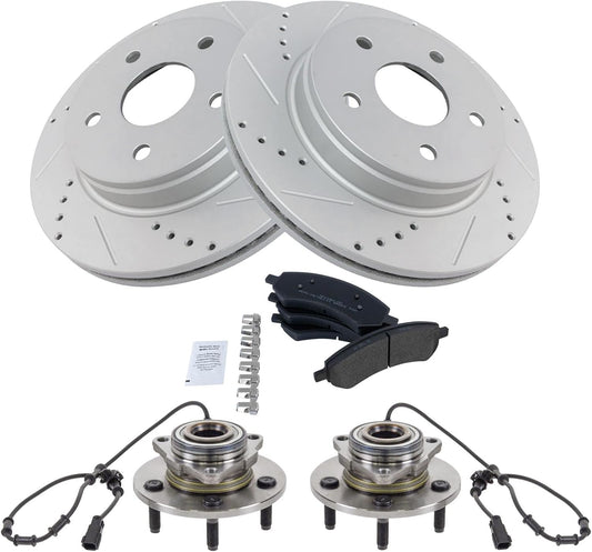 TRQ Front Brake Pad & Rotor Kit for 2006 Dodge Ram 1500
