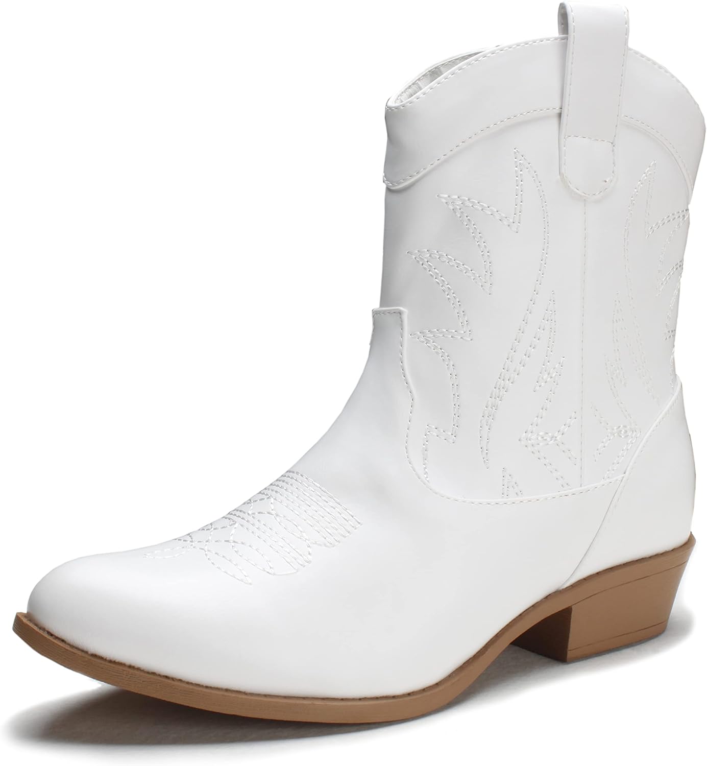 Western Cowgirl Cowboy Ankle Boots for Women - Stylish Vegan Leather