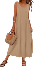 MEROKEETY Women's Casual Maxi Sundress 2025 Summer Scoop