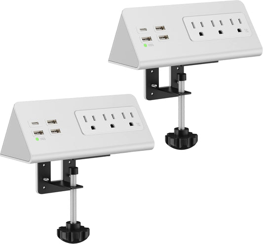 Nightstand Edge Mount Power Strip with USB-C Ports for Fast Charging