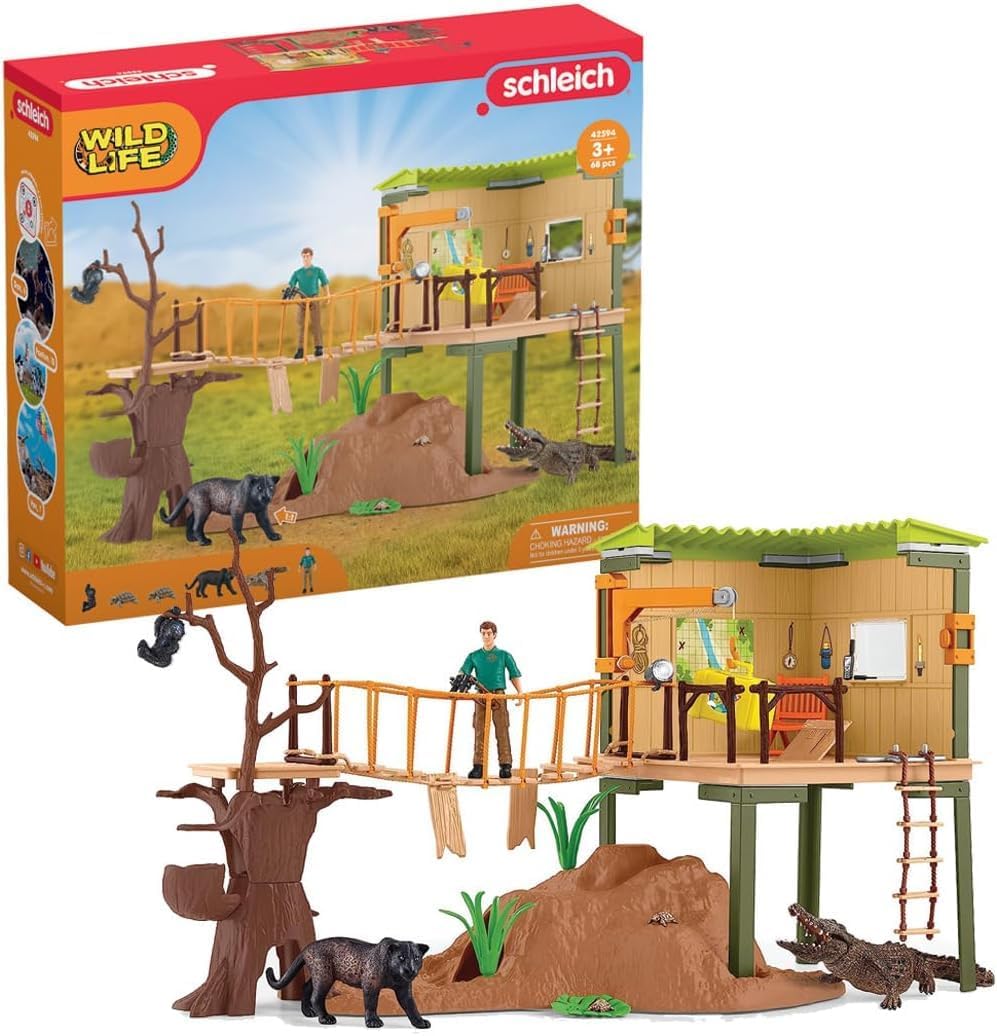 Schleich Wild Life Safari Animal Toy Adventure Station for Kids