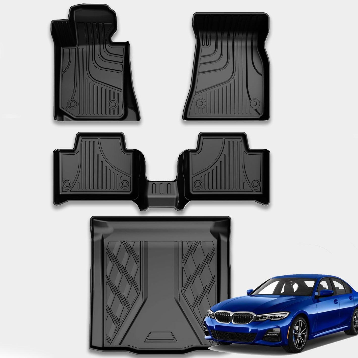 Custom Fit All Weather Floor Mats for 2019-2025 BMW 3 Series