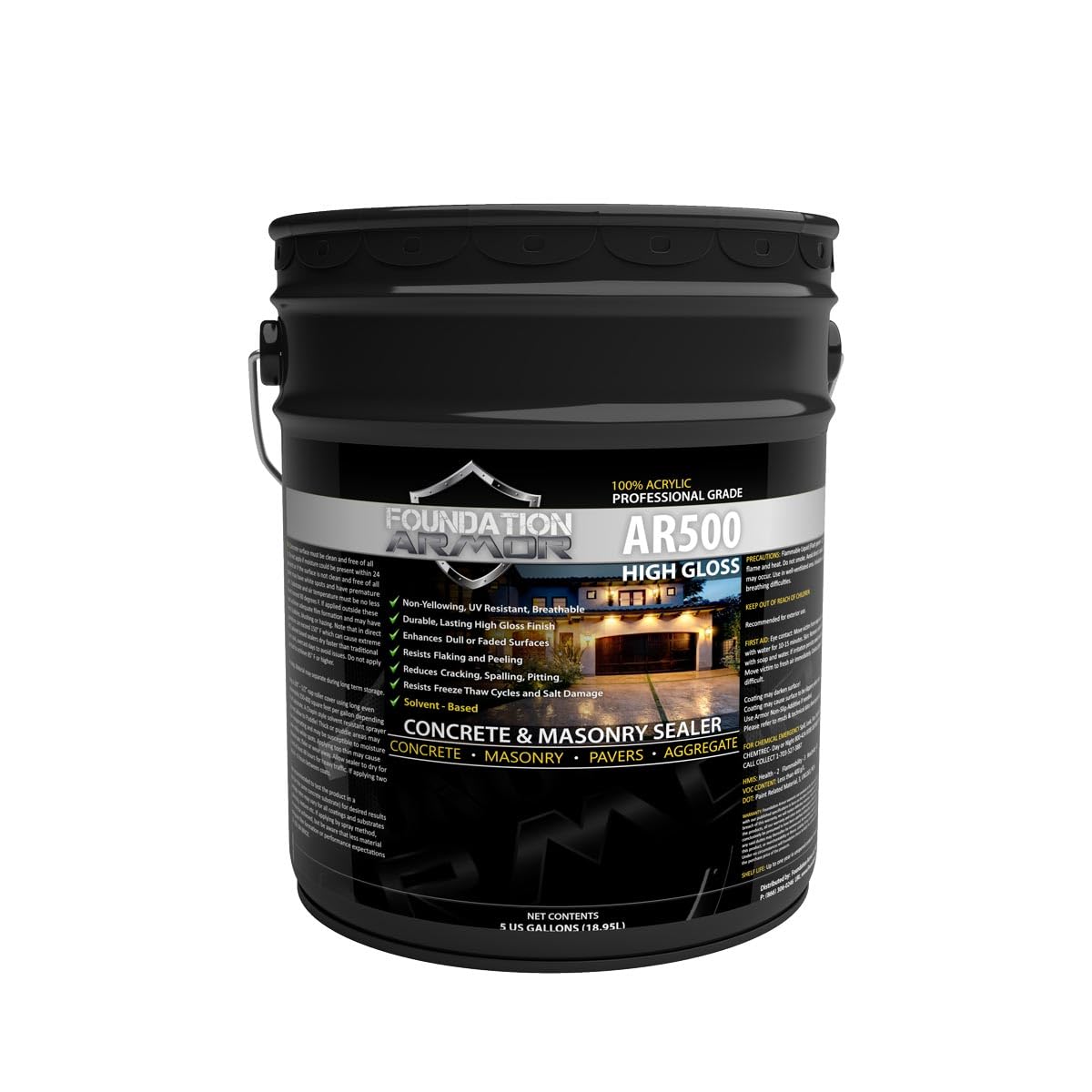 Armor AR500 High Gloss Wet Look Concrete Sealer for Pavers