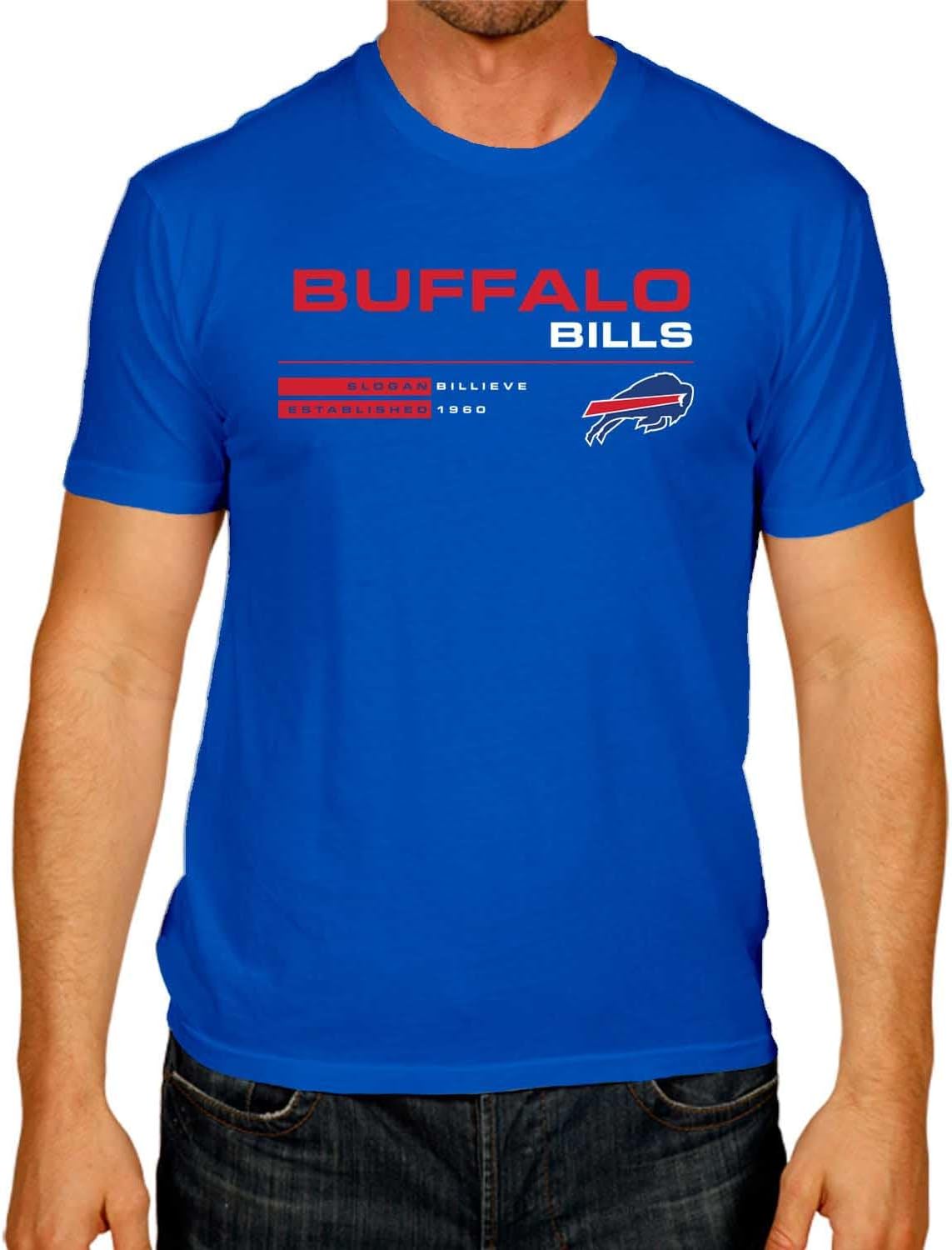 NFL Buffalo Bills T-Shirt - 100% Cotton, Tagless Comfort