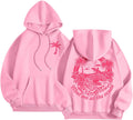 Pink Puff Hoodie Women Palm Puff Preppy Sweatshirt - Cozy Fit