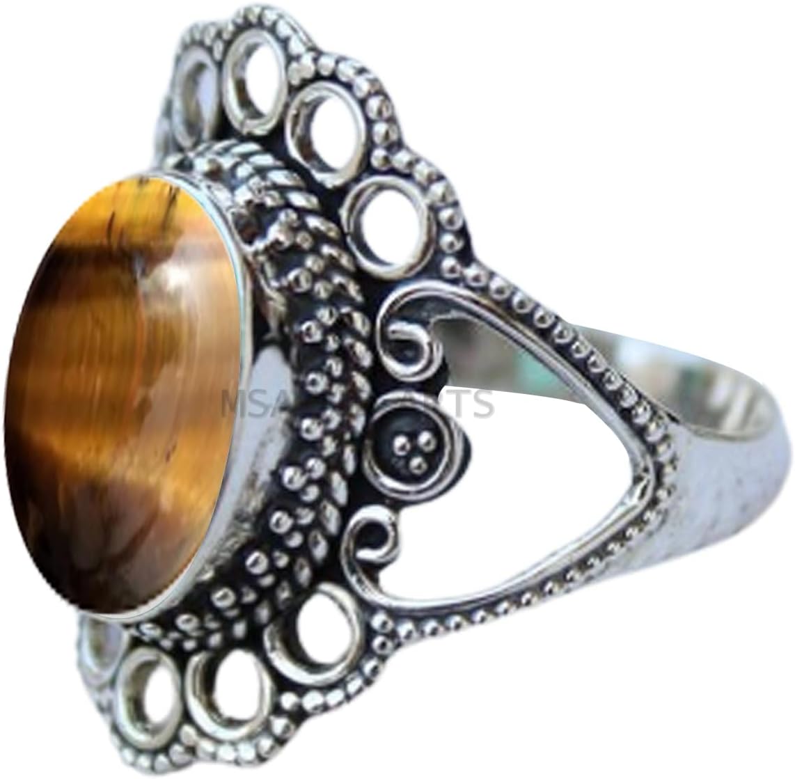 Solid 925 Sterling Silver Ring with Genuine Black Onyx Gemstone