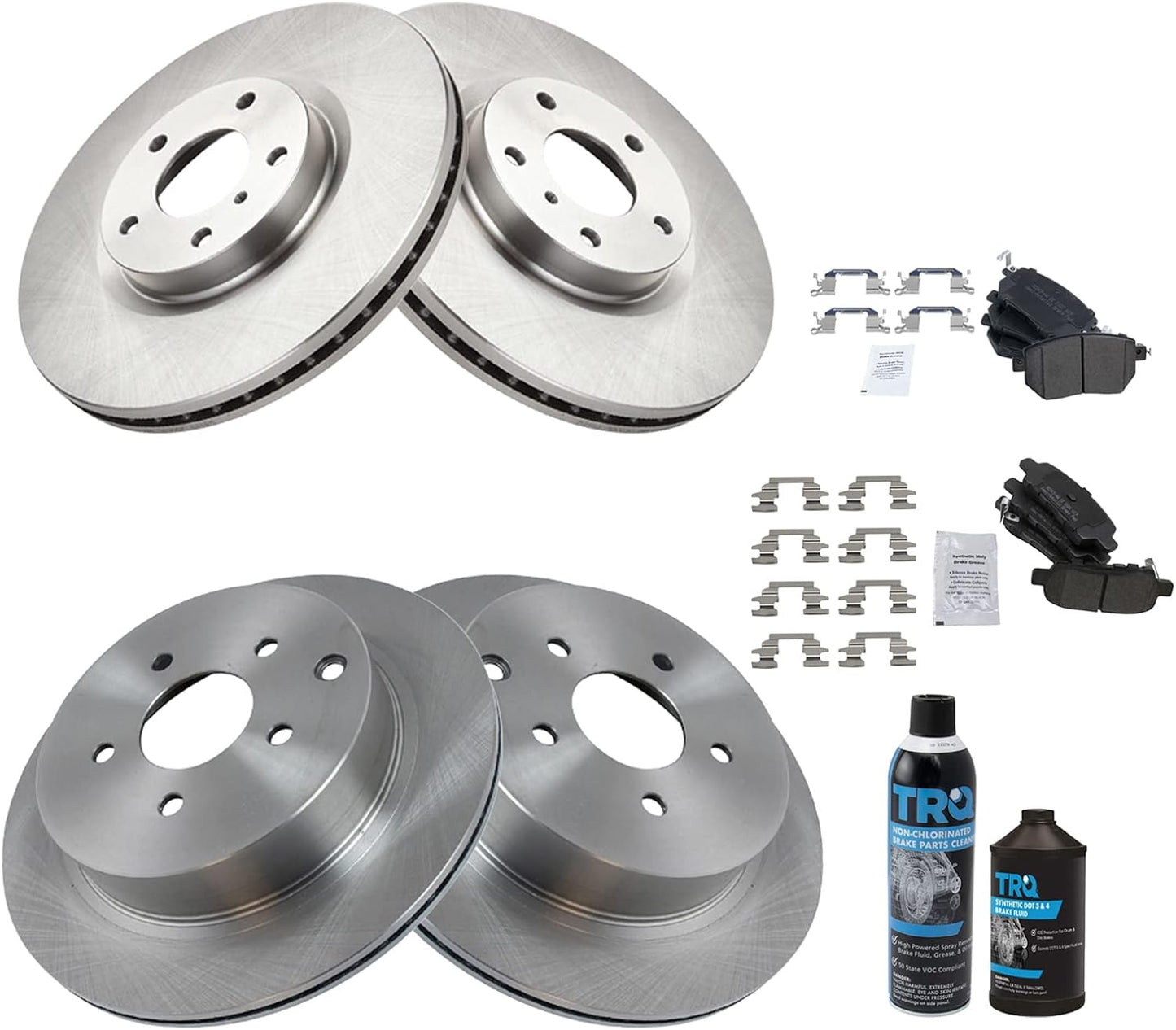 TRQ Brake Pad & Rotor Kit for 2003-2012 INFINITI & Nissan