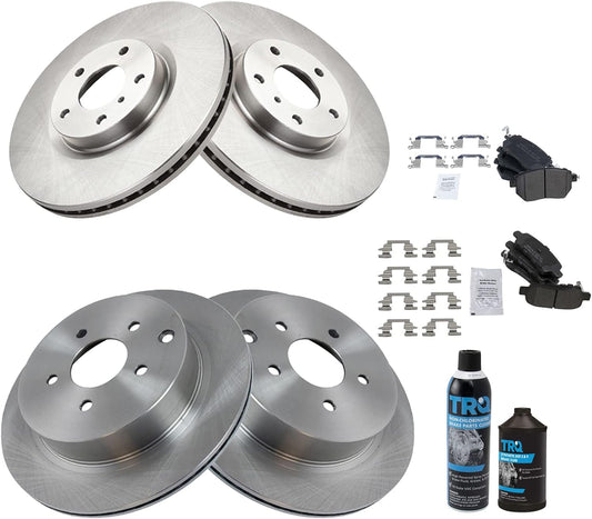 TRQ Brake Pad & Rotor Kit for 2003-2012 INFINITI & Nissan