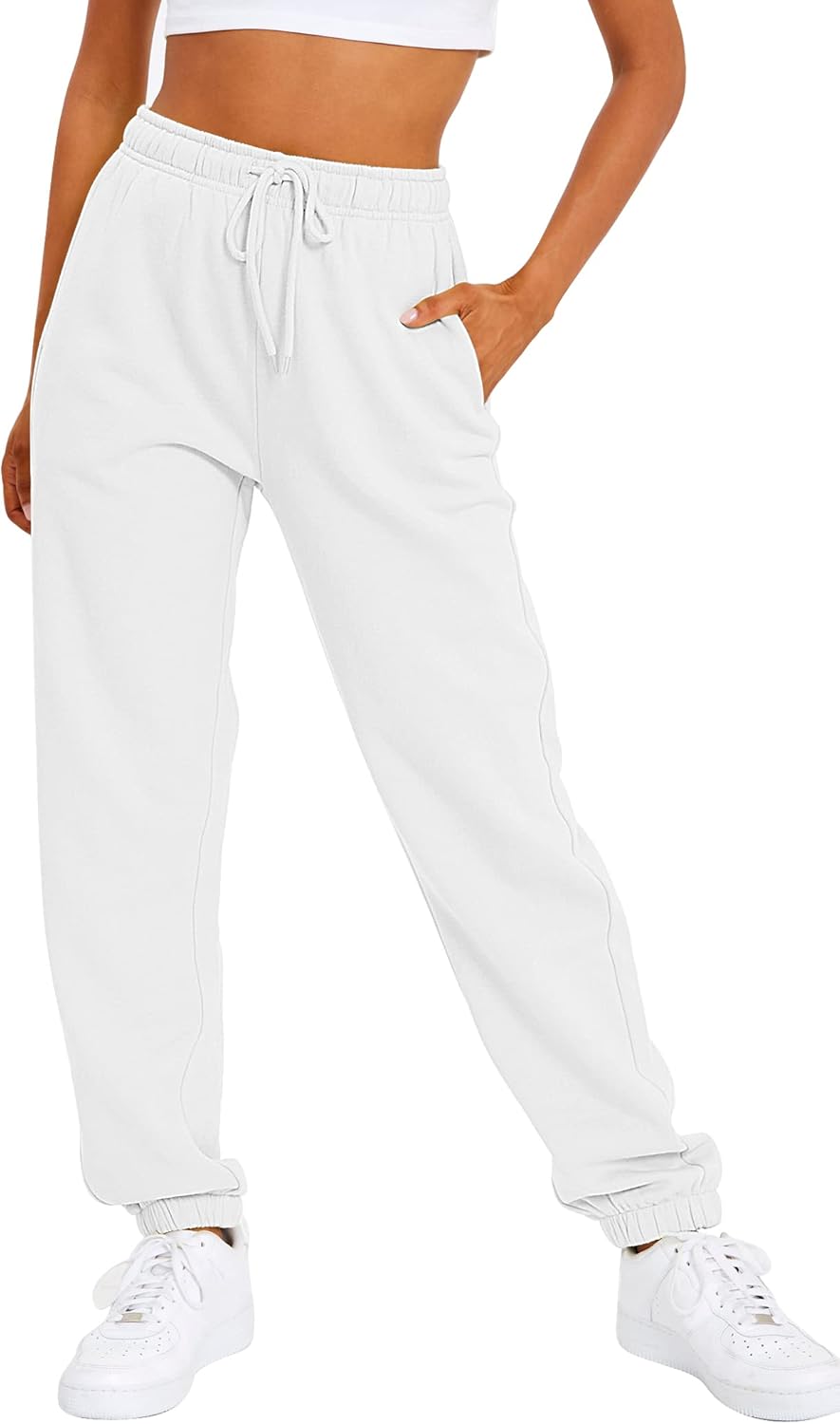 AUTOMET Women's Casual Baggy Fleece Sweatpants for Comfort