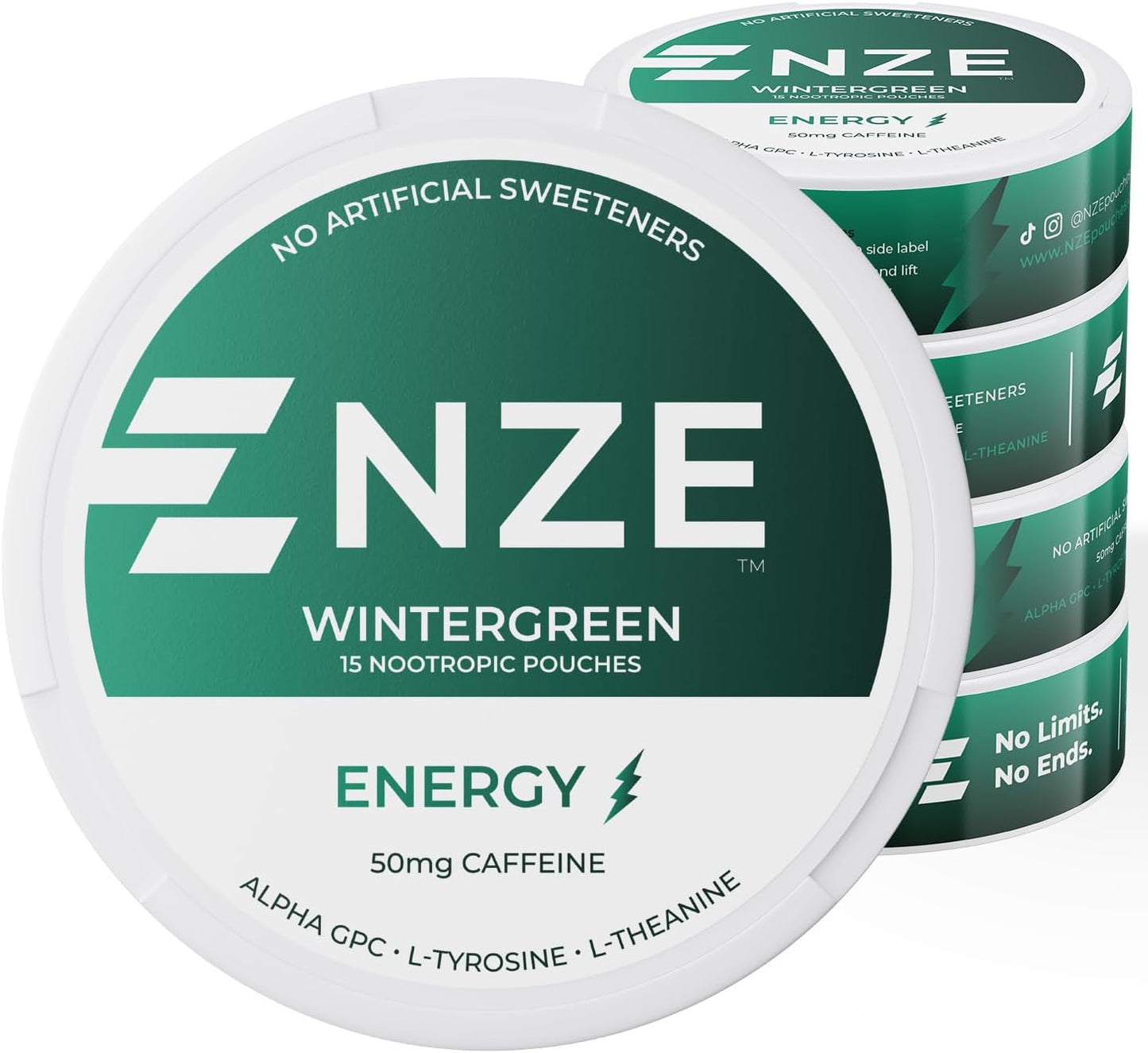 NZE Caffeine Nootropic Pouches for Energy and Focus Boost