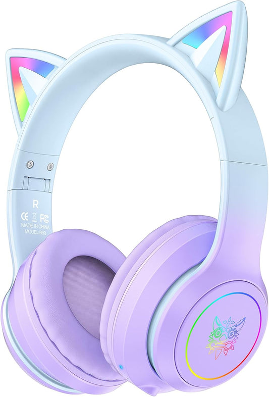 ONITOON LED Cat Ear Headphones: 55H Play Time