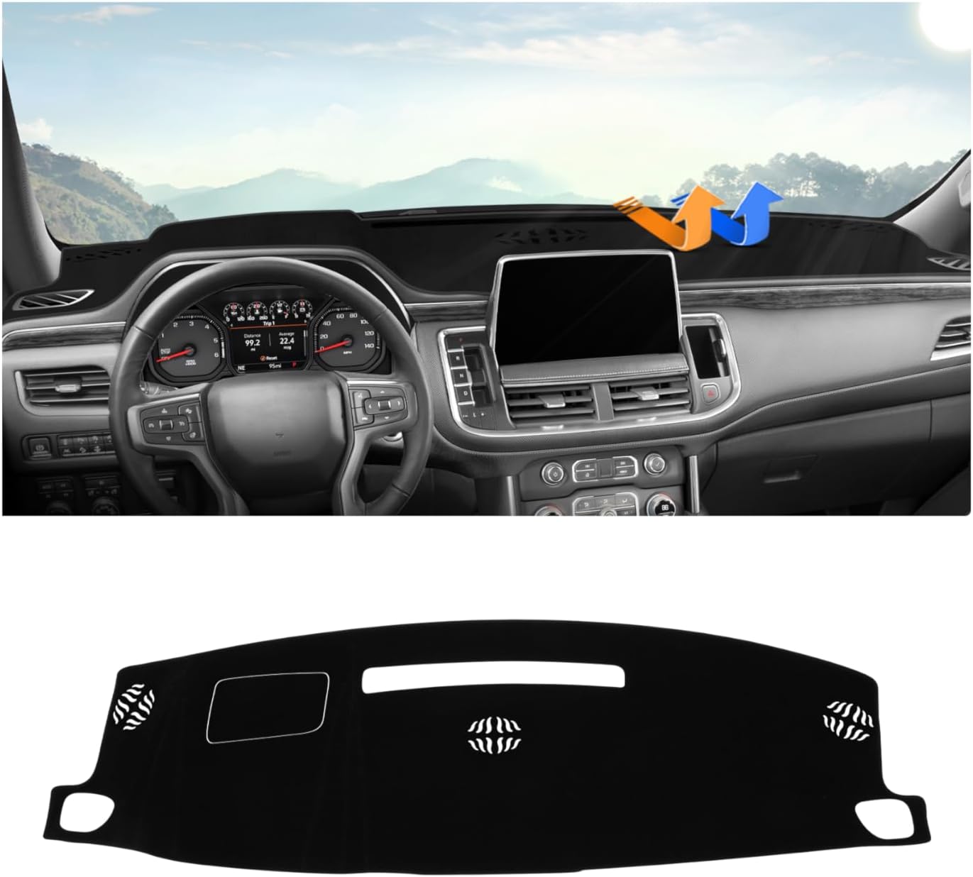 Custom Fit Dashboard Cover Mat for 2021-2024 Chevrolet SUVs