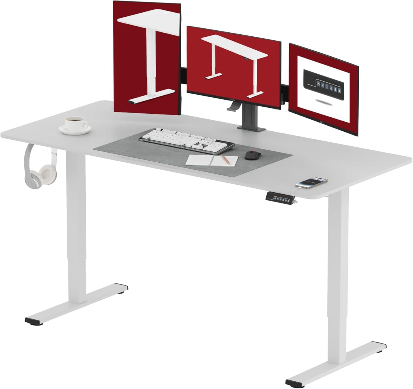 Electric Standing Desk 71x32 Inch Adjustable Home Office Workstation