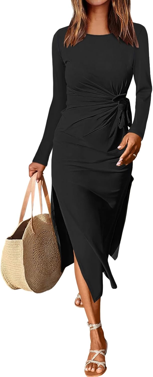 ANRABESS Womens Long Sleeve Maxi Dress for Fall 2025 Trends