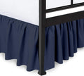 Ruffled Bed Skirt with Split Corners Full 18 in Drop - Navy Blue