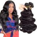 QTHAIR 16A Virgin Brazilian Body Wave Human Hair Bundles - Natural