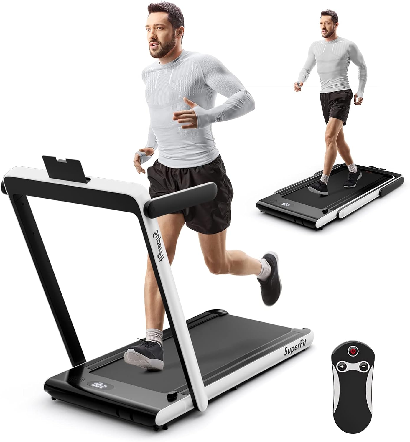 Goplus 2 in 1 Folding Treadmill for Home Office Exercise