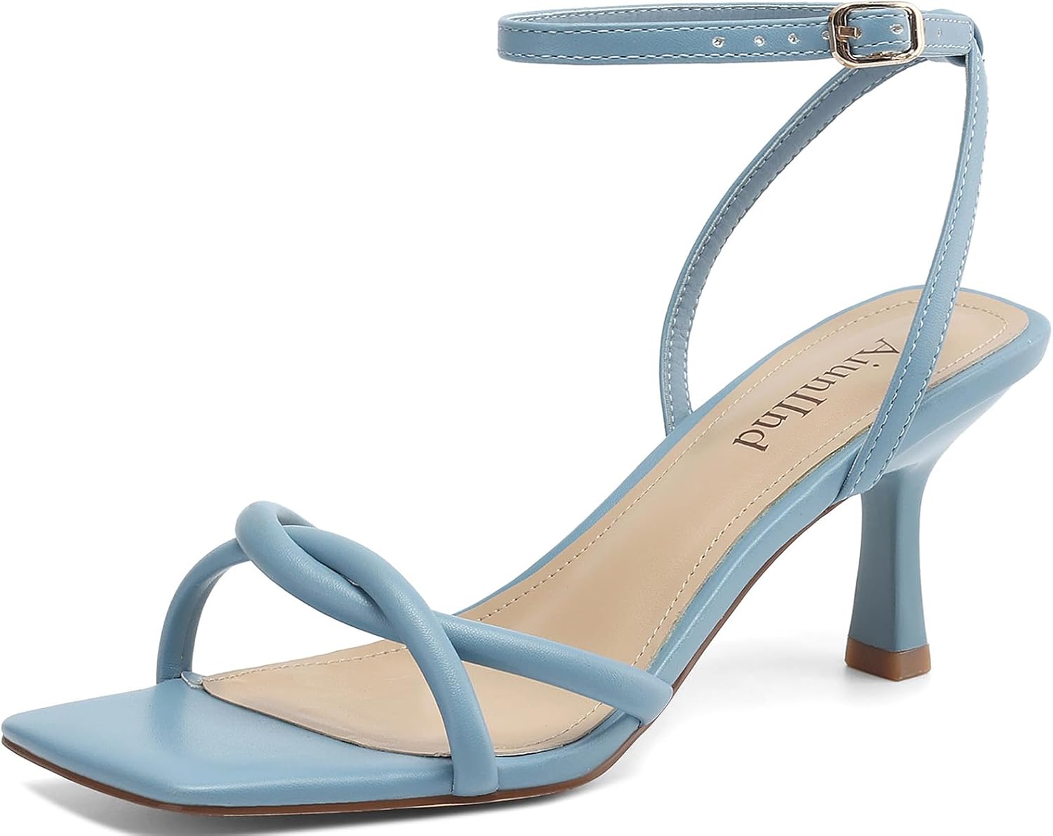 Women's Sandals Square Open Toe Kitten Heels for Comfort
