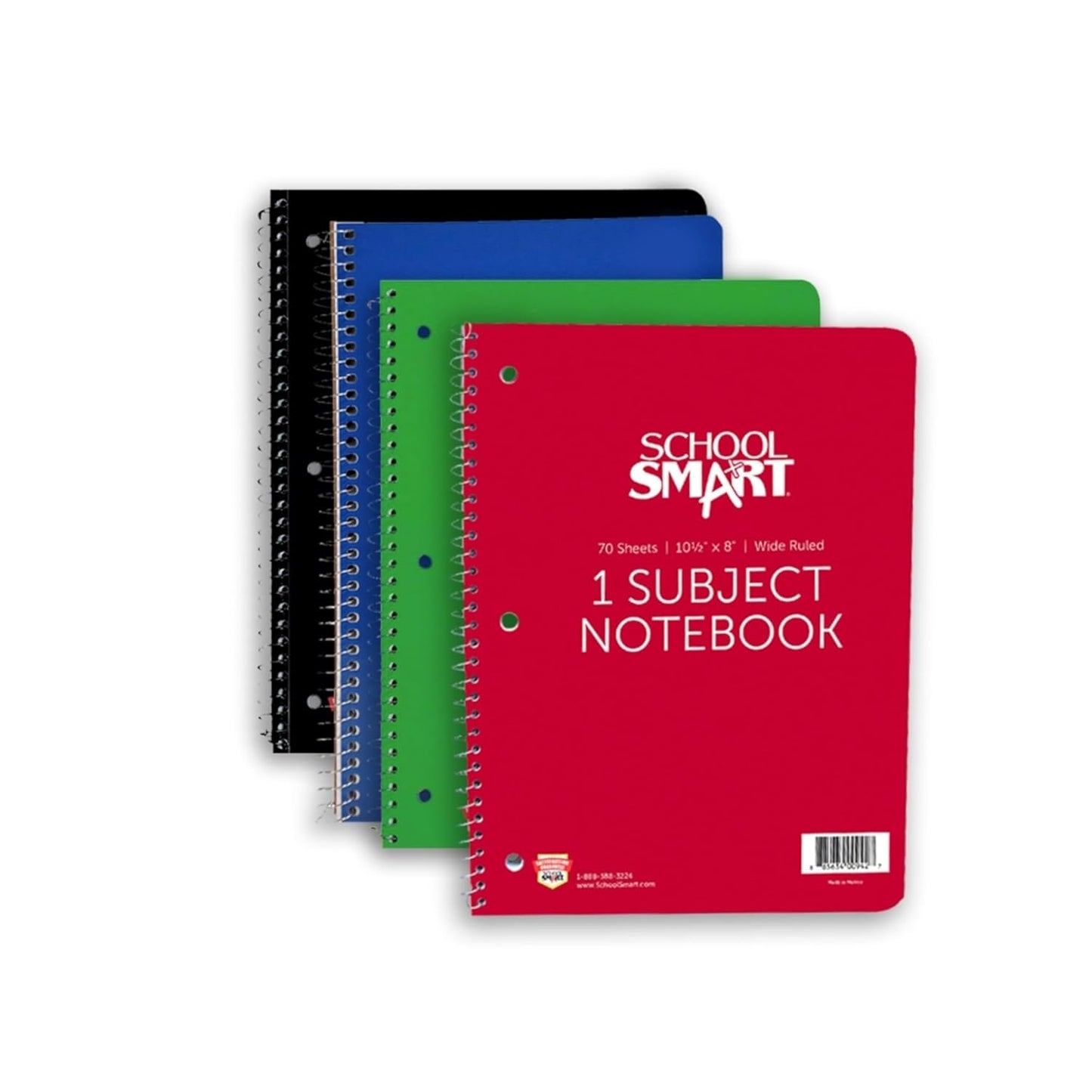 School Smart Wide Ruled Notebook - 8 x 10-1/2 Inches for Efficient Note-Taking