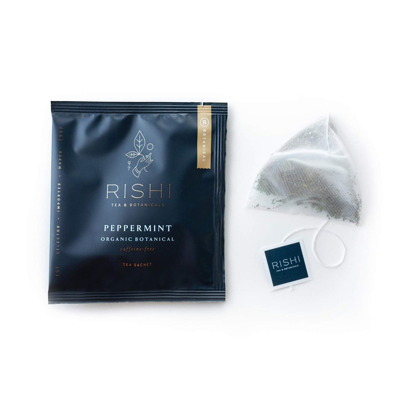 Rishi Tea Peppermint Herbal Tea - Organic Caffeine Free Sachets