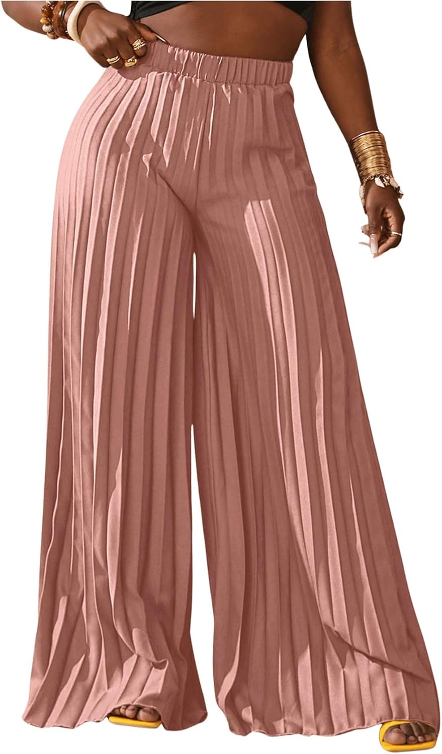 SOLY HUX Women's Wide Leg Palazzo Pleated Pants for Every Occasion