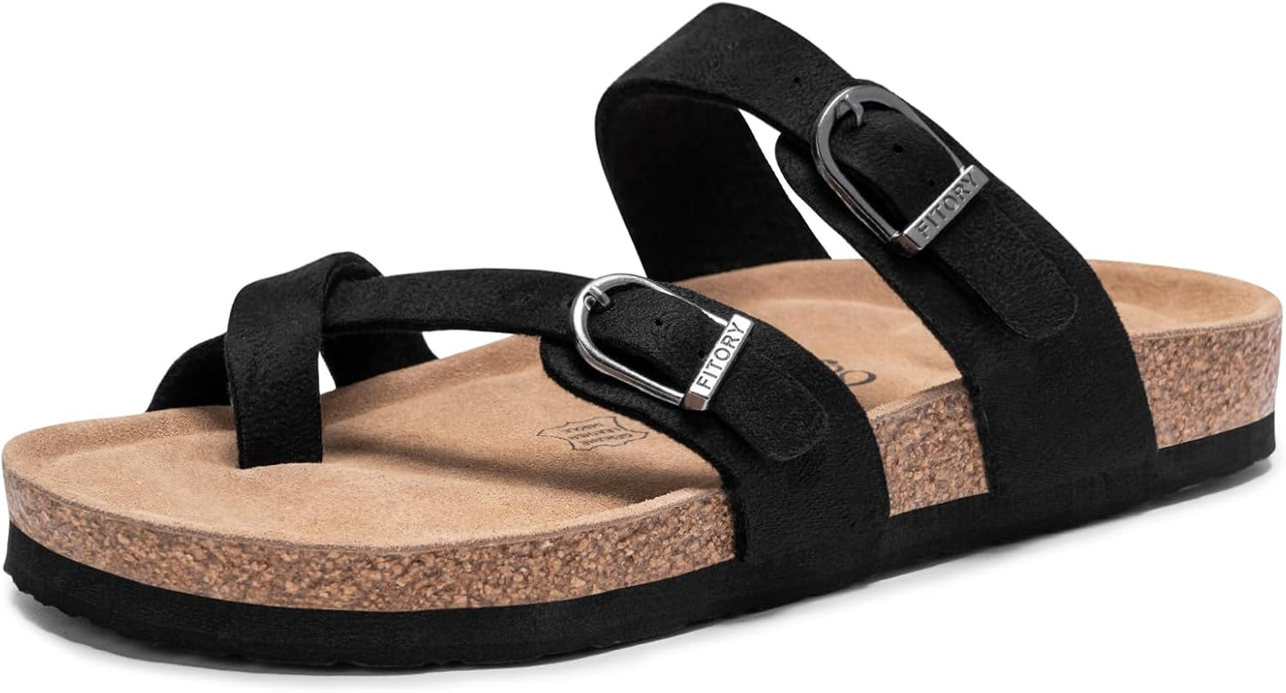 FITORY Women's Slide Sandals with Comfort Arch Support