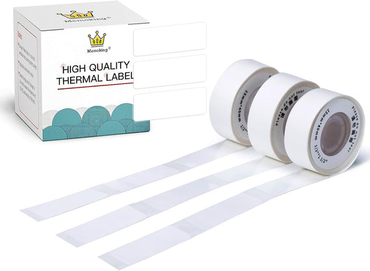 Memoking D30 Label Paper - Self-Adhesive, Pure White, 3 Rolls