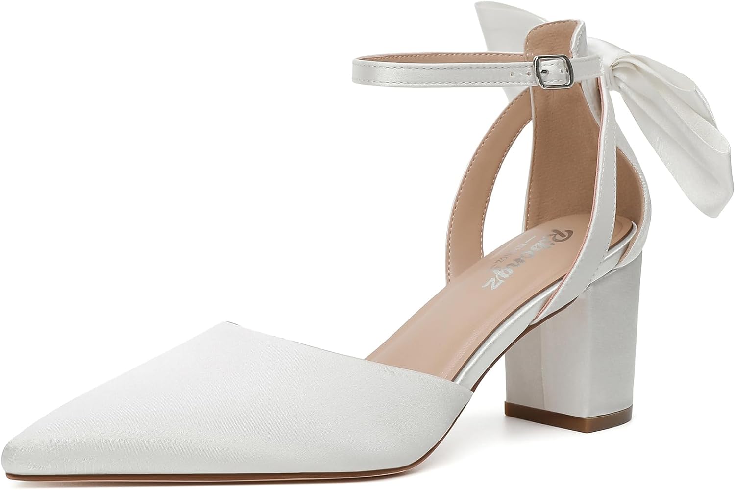 Elegant Chunky Block Heel Pumps for Women with Bow Knot Design