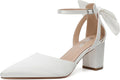 RIBONGZ Wedding Bridal Shoes Chunky Block Heel Pumps - Elegant Comfort